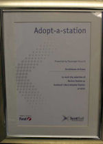 Scotrail's certificate for Scotland's Best Adopted Station 2010